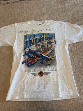 Vintage Northern Lights Aerobatic Team T-Shirt Signed Size Medium